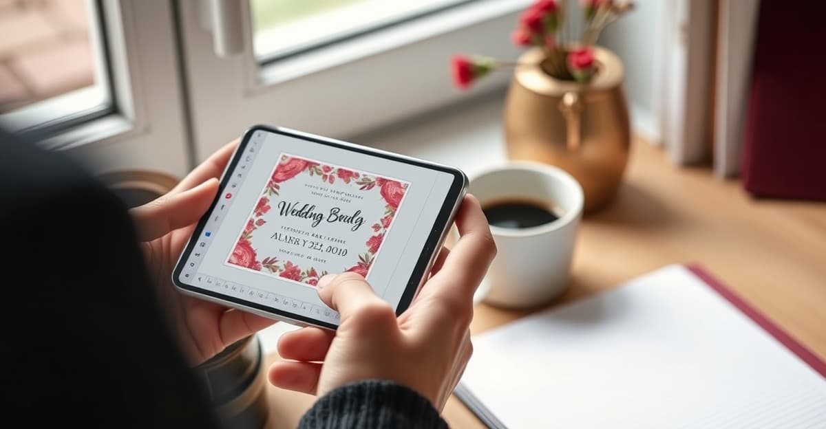 Step-by-step process of creating a digital wedding invitation