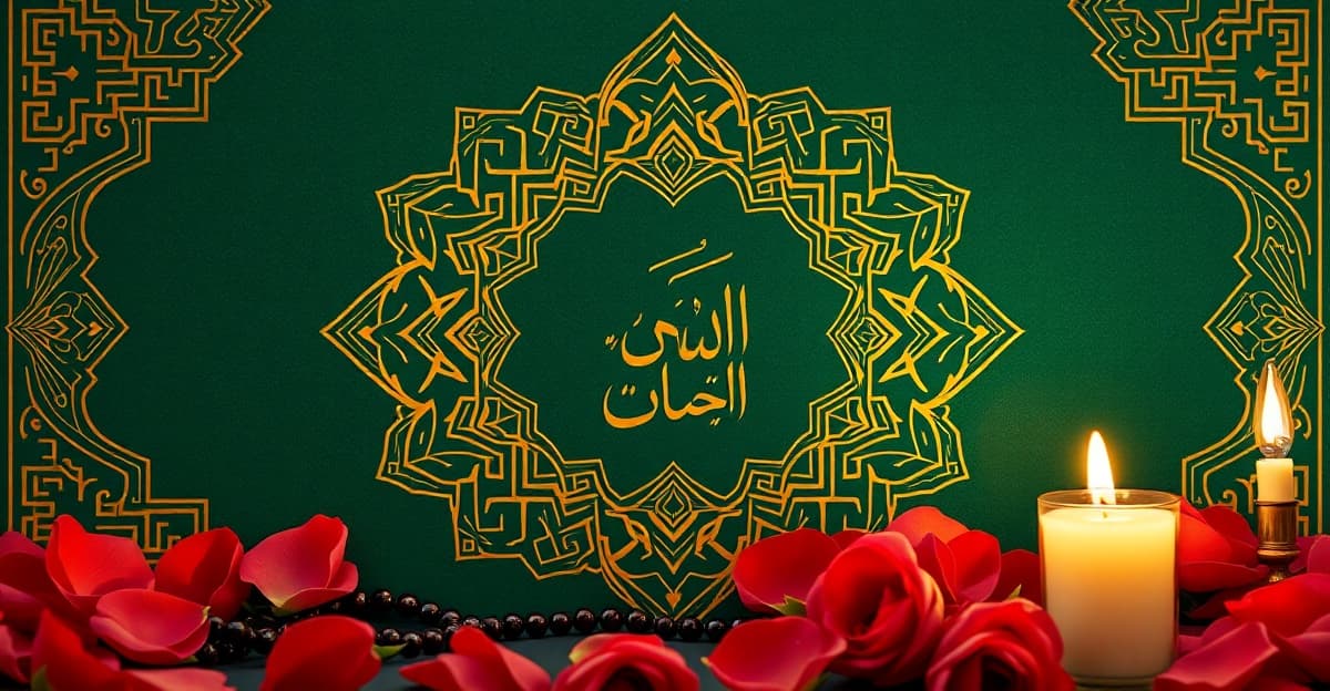 Islamic wedding invitation with Arabic calligraphy and geometric patterns
